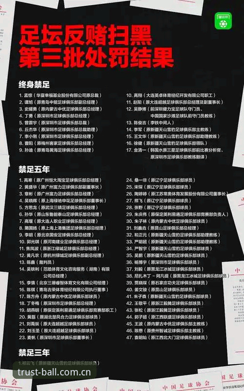 中国足协第三批禁足名单解读：BALL体育app教程助你理性分析行业重塑