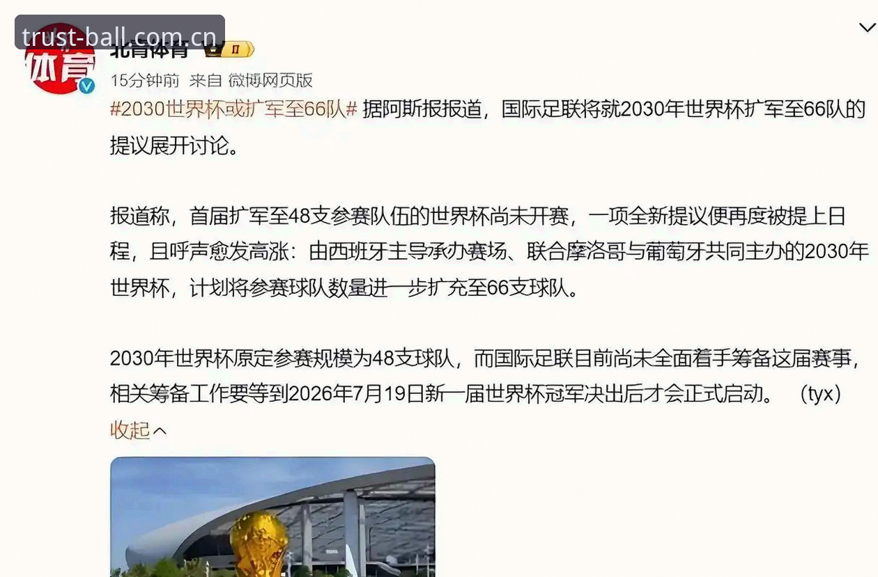 2030年世界杯扩军66队？中国男足的机会来了！